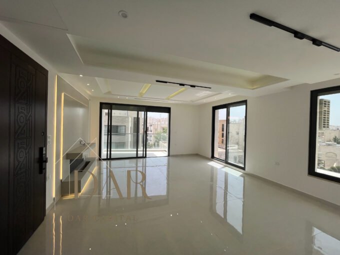 Top-Floor Apartment with Private Roof for Sale in Rabieh 215 sqm + Terrace with Open View – Amman, Jordan
