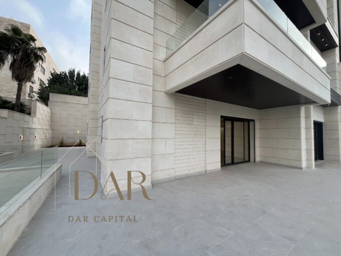 Luxury Ground-Floor Apartment with Private Garden & Terrace for Sale in Fourth Circle – 214 sqm + 200 sqm Outdoor – Amman, Jordan
