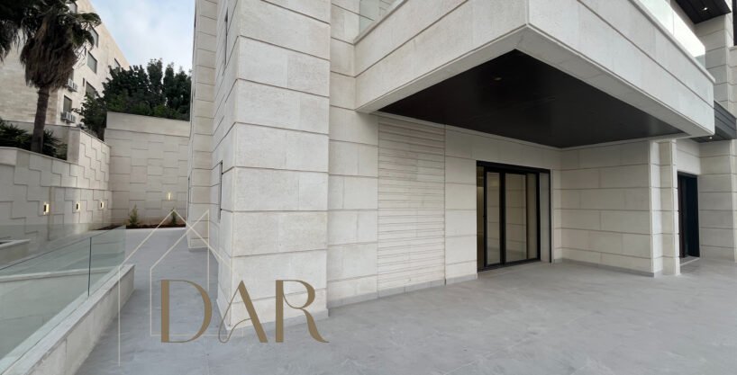 Luxury Ground-Floor Apartment with Private Garden & Terrace for Sale in Fourth Circle – 214 sqm + 200 sqm Outdoor – Amman, Jordan